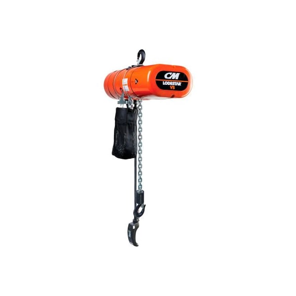 Columbus Mckinnon. CM Lodestar VS Electric Chain Hoist, 1 Ton, 20' Lift, 2.6-16 FPM, 115-1-60, 2-Step Control, w/ CC LV10161D202MA - main